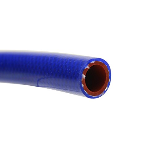 HPS 1/8 ID сина силиконска цевка за црево засилена со висока температура, должина од 10 стапки, Максимална Температура: 350F, Радиус