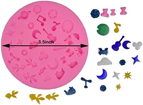 Силиконски Шејкер За Полнење Битови Мувла Кои Риба, Мечка, Ѕвезда, Месечина, Музика Мала Мувла За Епоксидна Кастинг САМОСТОЈНА Декорација