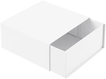 Кутија за подароци во Бакипак, бела кутија за подароци, 5,5x5.4x2.4 инчи, кутија за чување, мала плоштад кутија за подароци со капак за подароци