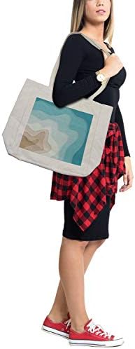 Торба за купување на бран на Амбесон, геодес инспирирана од апстрактна уметност плима и осека минималистичка илустрација за смирување на смирување, еколошка торба