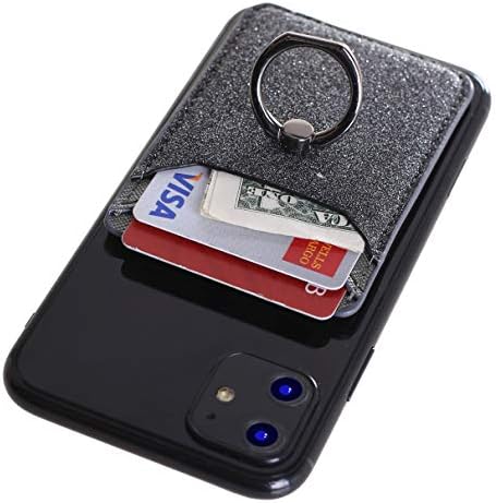 Држач на телефонска картичка RFID Bloacking за задниот дел со прстен, џеб за паричник за лепила за лепила за мобилни телефони за мобилни