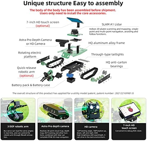Ros Robotic Kit Robot Arm For Raspberry Pi 4B Transbot Yahboom Maker （Raspberry Pi 4b не вклучува）