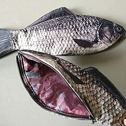 2 парчиња симулација риба во облик на молив, кутија за молив, водоотпорна торба со моливи, риба паричка чанта Новина торба со моливи, интересна
