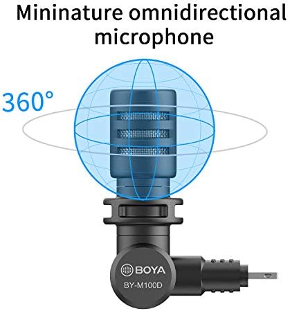 Boya iPhone Microphone Vlog, BY-M100D Mini Shotgun Moilning Microphone Plug & Play for IOS паметни телефони iPhone 13/12/10/x/8/7 iPad во Podcast