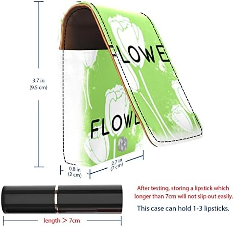 Кармин за шминка ОРИУКАН торба ЗА кармин со огледало пренослив торбичка за складирање кармин организатор за складирање сјај за усни, Зелен Пролетен