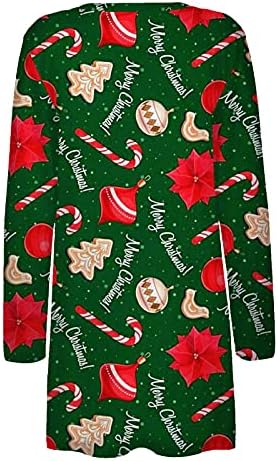 Кардигани со долг ракав за жени паѓаат на Божиќ лесен лесен преден дел од кардиган џемпер за надворешни врвови на блуза