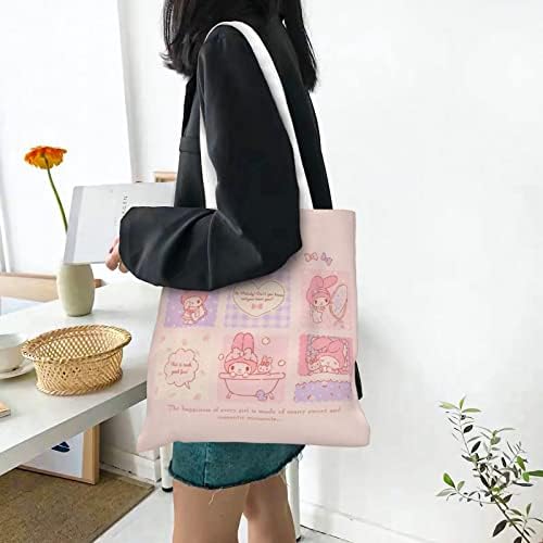Tawvnuh аниме торба торба за жени и девојки симпатична естетика козметичка торба за еднократна употреба платно за шминка торба торба за