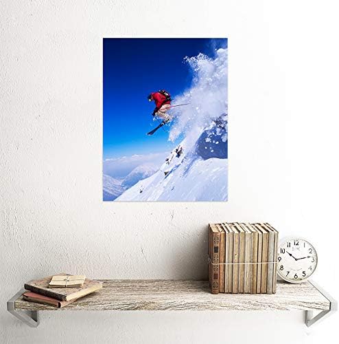 Ви Блу Куо Скијач Ски Скокање Снег Спорт Скај Нерамен Ѕид Уметност Печатење Постер Дома Декор Премија