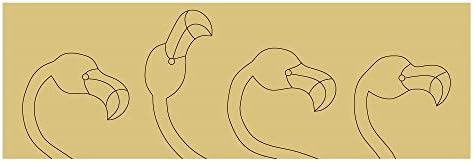 Фламинго 8х24 Правоаголник Дизајн По Линии Исечок Недовршено Дрво Плажа Боење Книга Закачалка Мдф Форма Платно Стил 1 Уметност 1