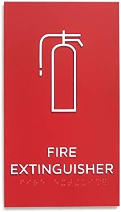 Знак за гаснење пожарникарски букви од кубик, знак за модерен дизајн во согласност со АДА со локација за гаснење на противпожарен