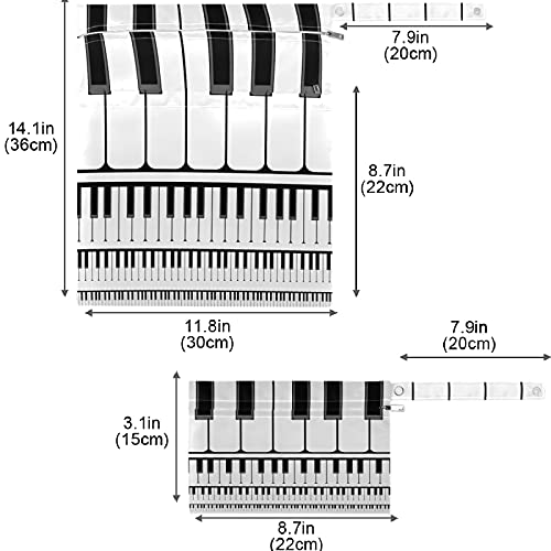 висесани Црно-Бели Клучеви за Пијано 2 парчиња Влажна Торба Со Џебови Со Патент Што Може Да Се Перат Пространа Торба За Пелени За Еднократна
