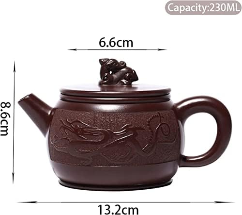Канцелариски чајник чајник 230 мл креативност Виолетова глина чајници чај сад домаќинство Рачно изработен филтер котел чај чајни