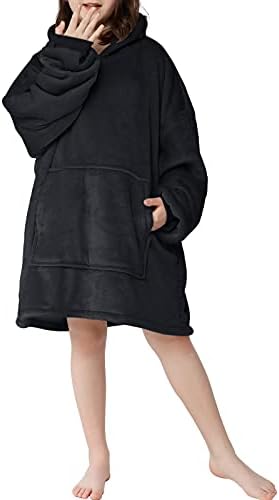 Jodimitty носат ќебе качулка за деца Супер топла џемпер со џиновско меко ќебе со џебни качулки