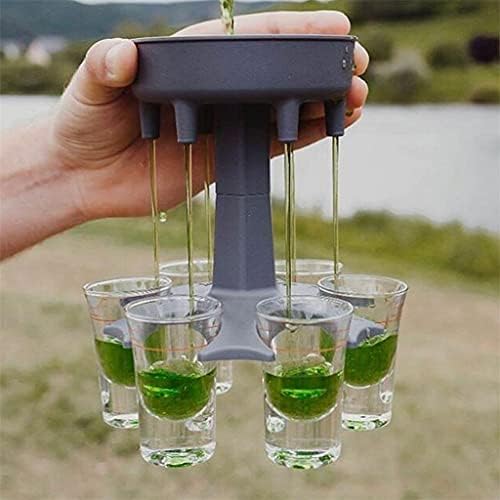 Genigw 6 шут стакло носител на држач за пиење пијалоци за пиење игри бар коктел вино Брзо полнење алатка за пополнување кади диспензерот за алкохол
