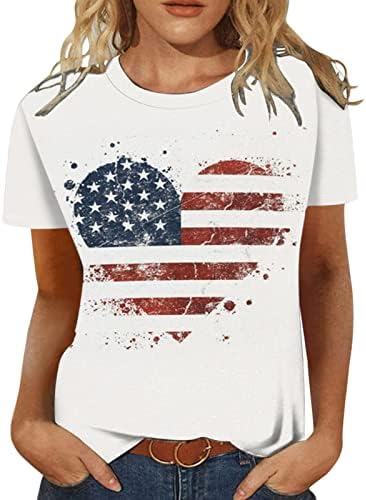 4 -ти јули 2023 година врвови за жени трендовски знаме на пеперутка, симпатична печатена маица патриотски starsвезди ленти блузи
