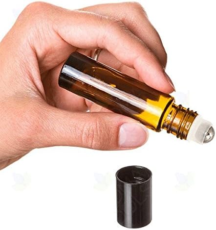 Гранд парфими 12 есенцијално масло, ароматерапија - килибарско стакло шише со метална ролна од не'рѓосувачки челик на апликатор