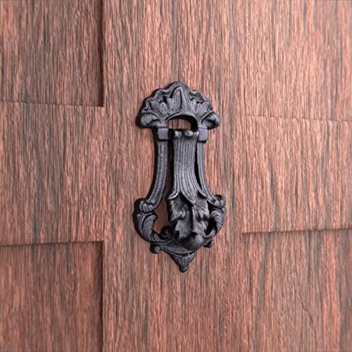Реновирачи на снабдување со производство на врата за влезната врата 7,5 инчи. Црно леано железо Традиционална нокаторка на вратата