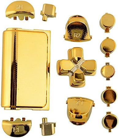 Комплетни комплети со целосни копчиња Chrome Gold Plating L1 L2 R1 R2 замена Комплет за копчиња за активирање за Sony PlayStation