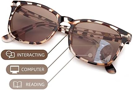 Лијансан Прогресивно мултифокално читање очила за сонце за жени со пролетна шарка акрилна рамка UV400 читатели на сонце