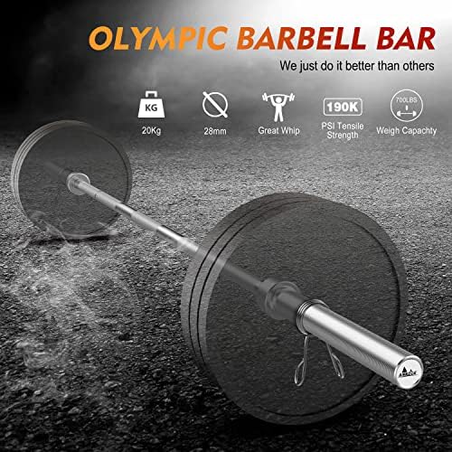 Олимписки бар-бар-бар 7-метарски бар, оценет 700 фунти за капацитет на тежина, машко цврсто железо пондерирано тренингот за тежина