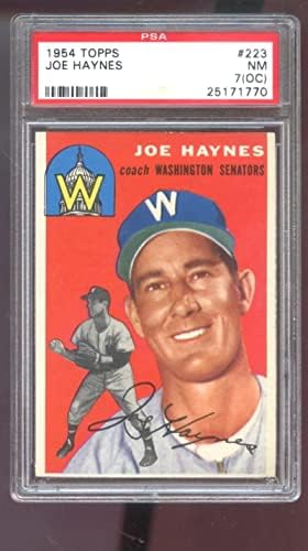 1954 Топпс 223 oeо Хејнс ПСА 7 оценета бејзбол картичка МЛБ НМ сенатори - Плочани бејзбол картички