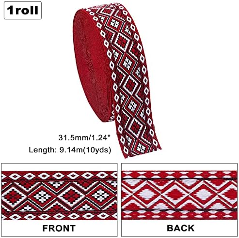 Ph pandahall 10 јарди jacquard панделка, облека за облека раб гроздобер везена лента цветни ткаени ткаенини за пристрасност на ткаенина