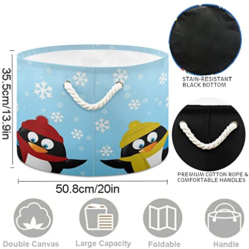 Визион Божиќ пингвин снегулка сина шема за перење алишта за перење ткаенини за складирање кутија за складирање на кутии за складирање играчки