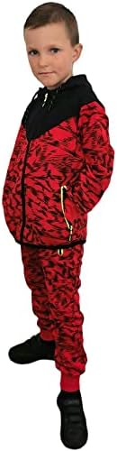 Lotmart Момци со ватирана аспиратор 2piece Tracksuit Print Print