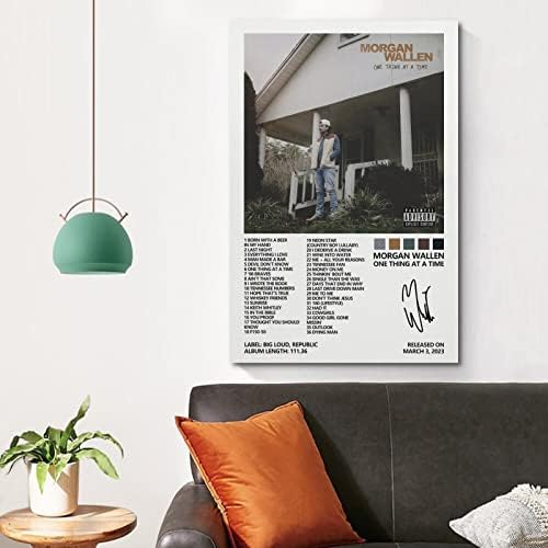Постер на Suanea Morgan Wallen One Thing Ation Aim Album Cover Posters за собата естетско платно wallидна уметност декор за спална соба 12x18inch