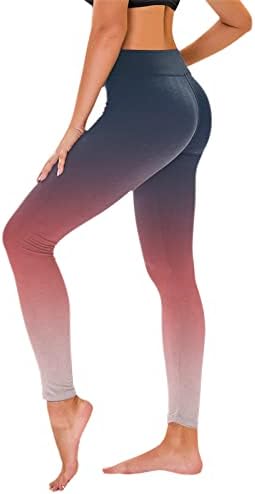 Хеланки за жени контрола на стомакот плус големина истегнат удобно градиент печатени јога панталони меки четки за удобни хеланки јога панталони