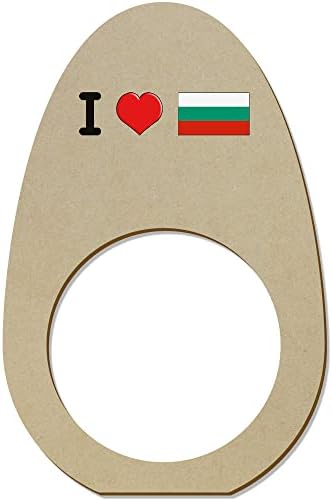 Азиеда 5 x 'Јас ја сакам Бугарија' Дрвена салфетка прстени/држачи