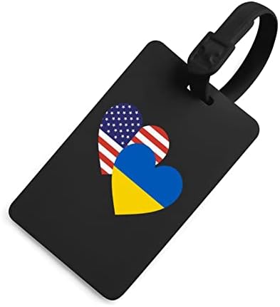 Украинско Американско Знаме За Срце Смешни Ознаки За Багаж Торба За Патнички Багаж Куфер Идентификувајте Ги Етикетите Со Капакот