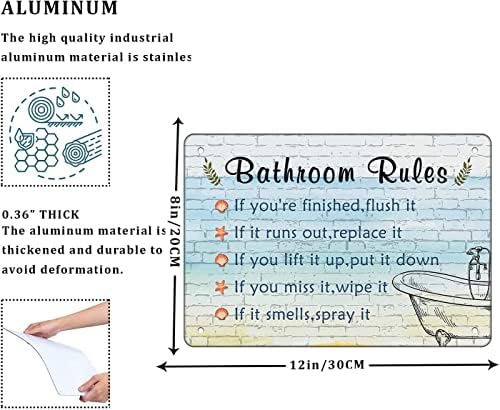 Правила за бања на школки ако мириса на прскање на плажа wallид декор знак за постер знак за плакета правила за бања, знак за бања