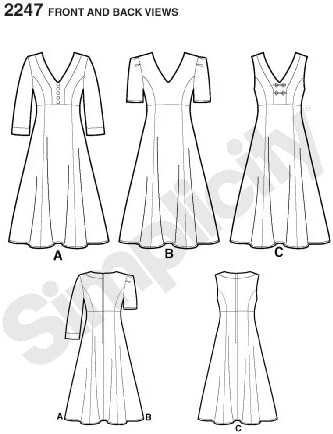 Едноставноста неверојатна колекција за вклопување колекција на женски летен фустан шема за шиење, големини 10-18