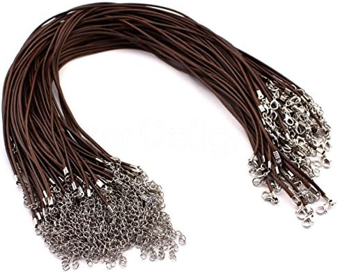 Ѓердани од кожен кабел за имитација на паметни светла - кафеава - 18 инчи - 100 пакувања