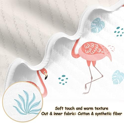 Swaddle Clance Red Flamingo Blue Plant Cotton Cotlet за новороденчиња, примање ќебе, лесен меко висино ќебе за креветчето, шетач, расадници,