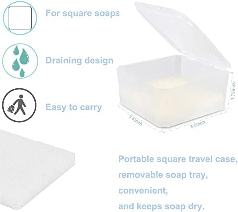 Контејнер за сапун за квадратни патувања, сапун сапун за сапун туш квадратни сапунски држач за сапун сапун сапун заштеда за сапун за