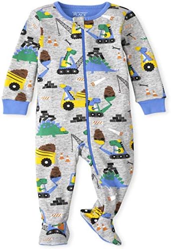 Детско место за бебешки момчиња и дете со долги ракави памук памук со еден парче нозе пижами