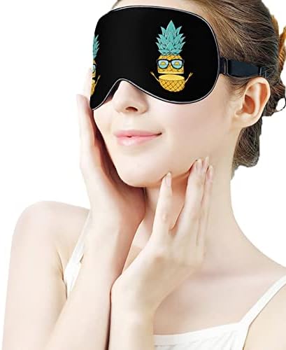 Ананас лето печатена маска за очи за очи меко слепило капаче за очи со прилагодлива лента за ноќни очила за очила за мажи за мажи