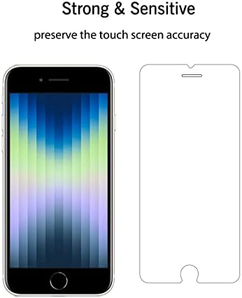Ailun Заштитник На Екранот Компатибилен за iPhone SE 2020 2/2022 3 Генерација, iPhone 8,7,6 s, 6, 4.7-Инчен Калено Стакло 0.25 мм Случај
