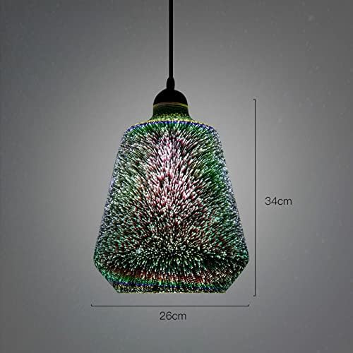 Hyykj-US модерна 3Д шарена огномет приврзова светло стакло што виси тавански светла светло за плакнење на висина за висина за бар кујнски остров
