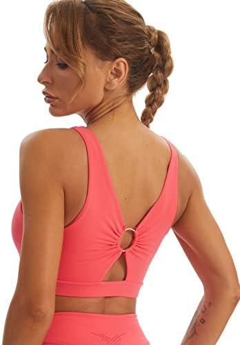 Tomtiger Women Sports Sports Bra големо влијание со отстранливи врвови на резервоарот за активна облека за фитнес за вежбање со јога