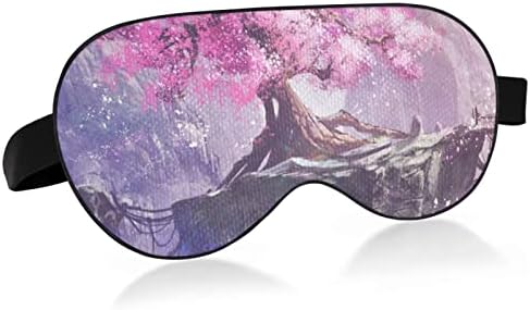 Unisex Sleep Mask Eye Blossom-Cherry-Tree-Landscape Night Sleeper Mask Удобно око за очи за спиење
