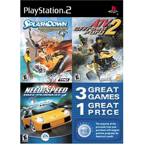 Возењето на Splashdown нема диви, ATV Offroad Fury 2, и потреба за Speed ​​Hot Pursuit 2 Triple Pack - PlayStation 2