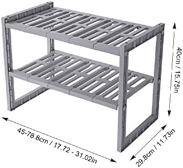 Jfgjl прилагодлива решетка за складирање кујна за складирање на шкаф за проширување на шкаф за складирање