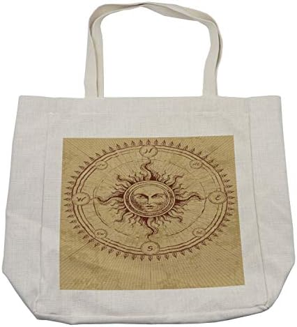 Амбезон гроздобер торба за купување, римски стил лице во круг како зрачење на сонцето антички уметнички дела, еколошка торба за еднократна употреба за плажа на нам?