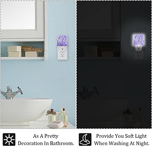 Лаванда предводена ноќна светлина, детски ноќни светла за приклучок за спална соба во wallидна ноќна ламба прилагодлива осветленост