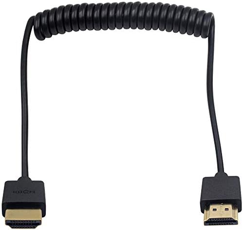Duttek Намотан HDMI Кабел, 4k HDMI До HDMI Кабел, Екстремно Тенок HDMI Машки До Машки Продолжувач Намотан Кабел ЗА 3d И 4K Ултра HD Тв Стап