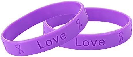 Виолетова Лента На Големо Пакет Силиконски Нараквици/Нараквици За Алцхајмерова болест, Семејно Насилство, Епилепсија, Рак На