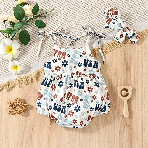 Chaukareaul новороденче облека Облека Rimber Floral без ракави ромпер новородени врзани шпагети ленти за халтер скокање